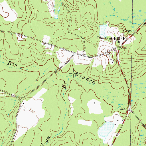 Topographic Map of Harrison Branch, GA