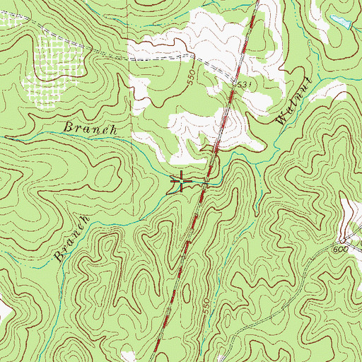 Topographic Map of Harrison Branch, GA