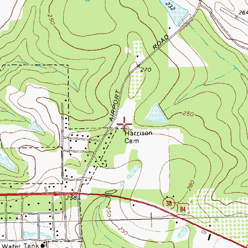 Topographic Map of Harrison Cemetery, GA