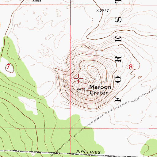 Topographic Map of Maroon Crater, AZ