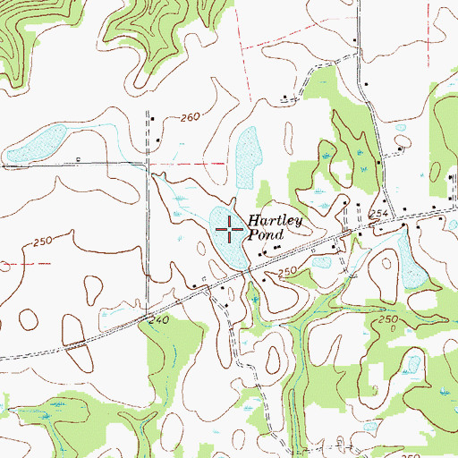 Topographic Map of Hartley Pond, GA