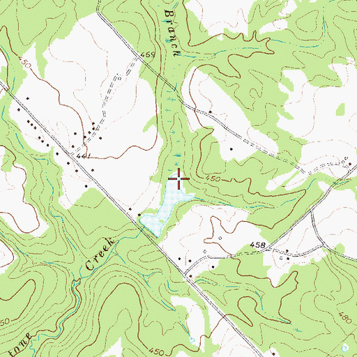 Topographic Map of Hasty Branch, GA