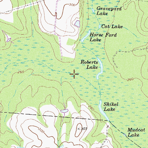 Topographic Map of Hat Creek, GA