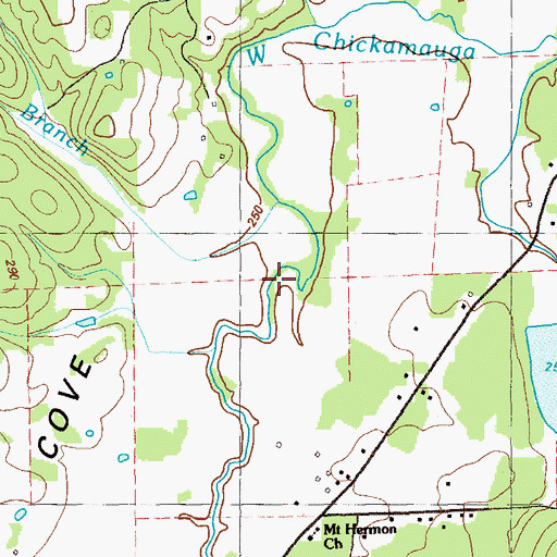 Topographic Map of Hatfield Branch, GA