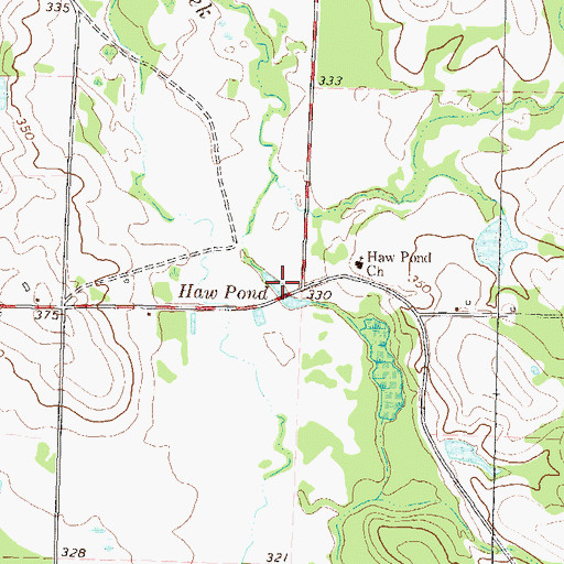 Topographic Map of Haw Pond, GA