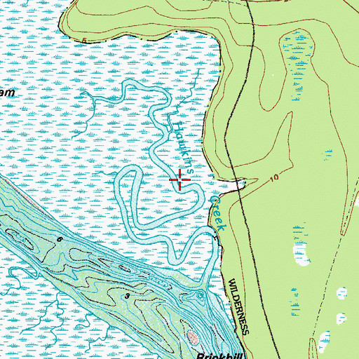Topographic Map of Hawkins Creek, GA