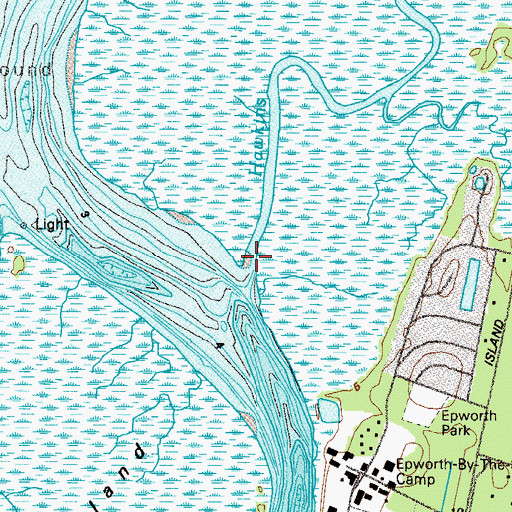 Topographic Map of Hawkins Creek, GA