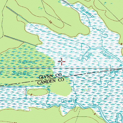 Topographic Map of Hayner Swamp, GA
