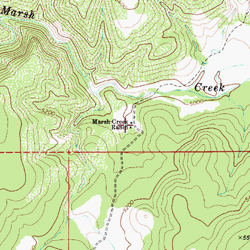 Topographic Map of Marsh Creek Ranch, AZ