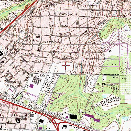 Topographic Map of Hazzard Hill Cemetery, GA