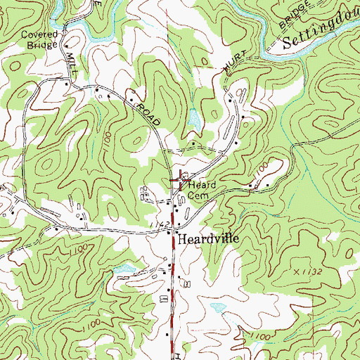 Topographic Map of Heard Cemetery, GA