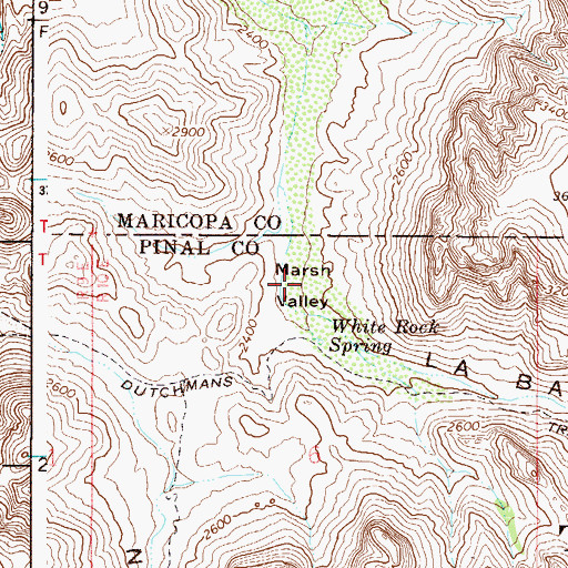 Topographic Map of Marsh Valley, AZ