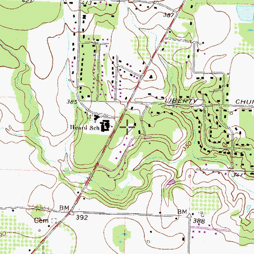 Topographic Map of Heard School, GA