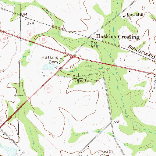 Topographic Map of Heath Cemetery, GA