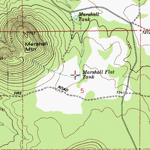 Topographic Map of Marshall Flat Tank, AZ