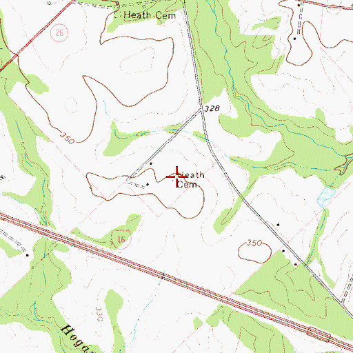Topographic Map of Heath Cemetery, GA