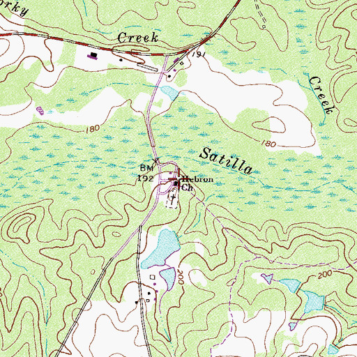 Topographic Map of Hebron Church, GA