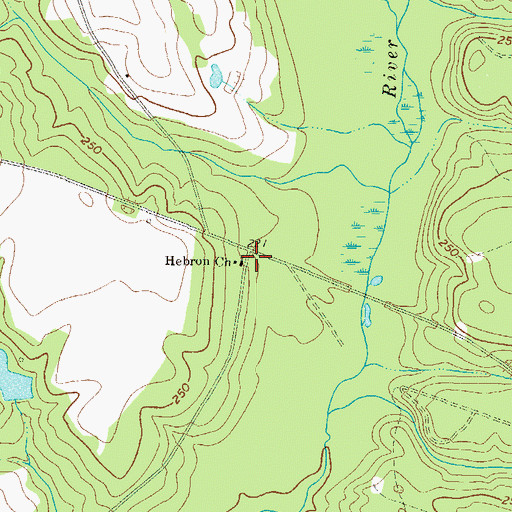 Topographic Map of Hebron Church, GA
