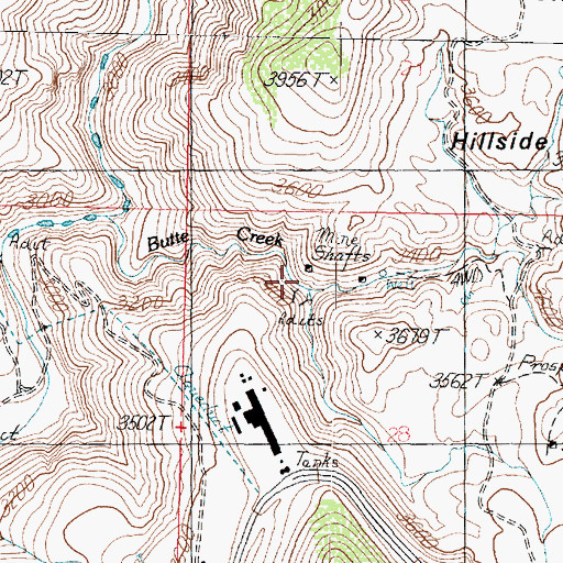 Topographic Map of Comstock-Dexter Mine, AZ