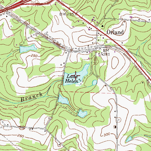 Topographic Map of Lake Helen, GA