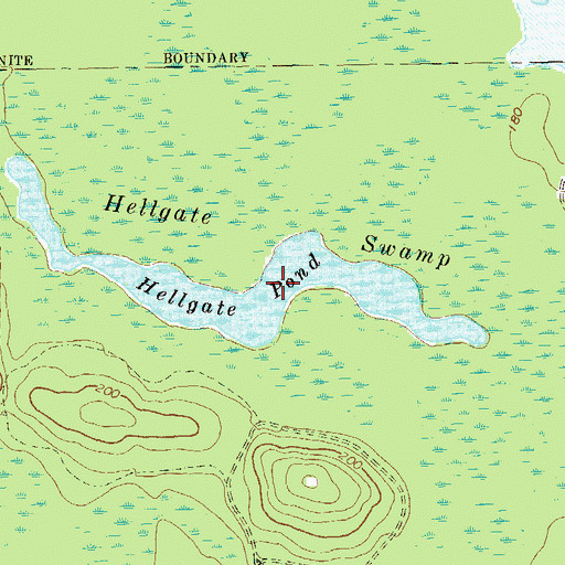 Topographic Map of Hellgate Pond, GA