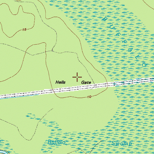 Topographic Map of Hells Gate, GA