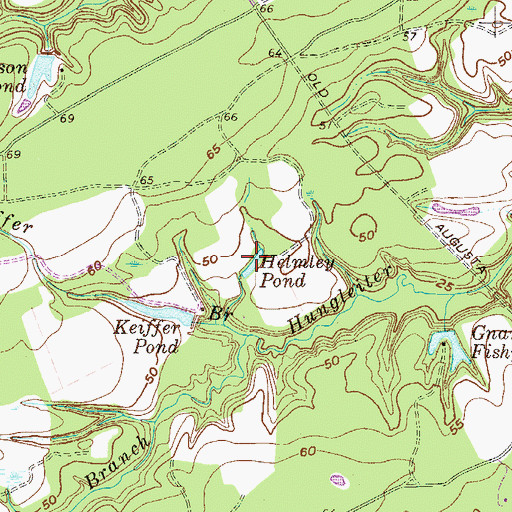 Topographic Map of Helmley Pond, GA
