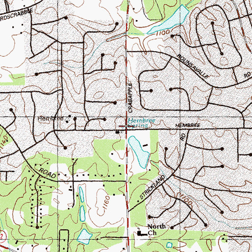 Topographic Map of Hembree Spring, GA