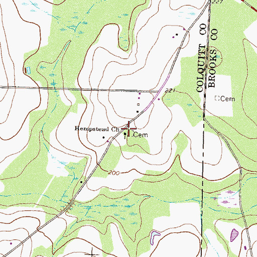 Topographic Map of Hempstead Church, GA