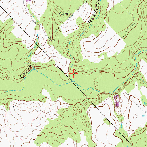 Topographic Map of Henderson Branch, GA