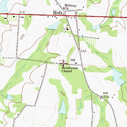 Topographic Map of Henderson Chapel, GA