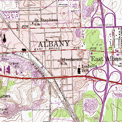 Topographic Map of Henderson Church, GA