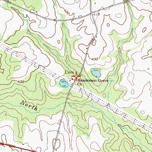 Topographic Map of Henderson Grove Church, GA