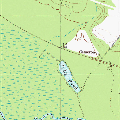 Topographic Map of Henderson Mill Branch, GA