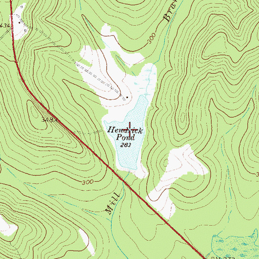Topographic Map of Hendrick Pond, GA