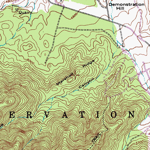Topographic Map of Marshall Ridge, AZ
