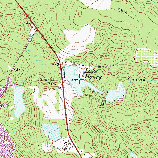 Topographic Map of Lake Henry, GA