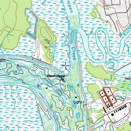 Topographic Map of Hermitage Point, GA