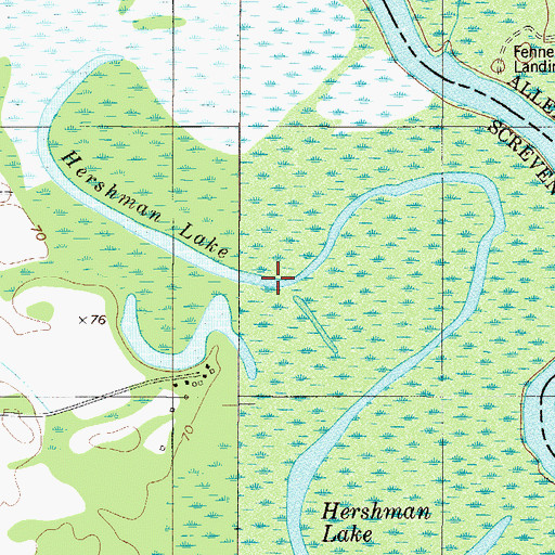 Topographic Map of Hershman Lake, GA