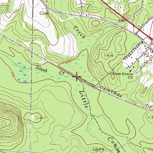 Topographic Map of Hickman Creek, GA