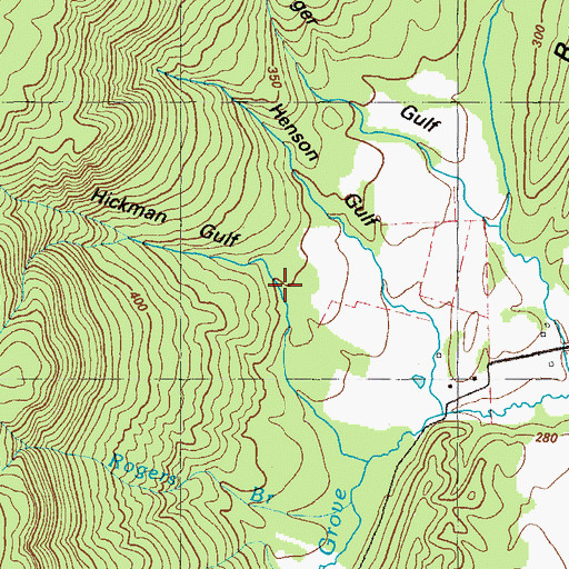 Topographic Map of Hickman Gulf, GA