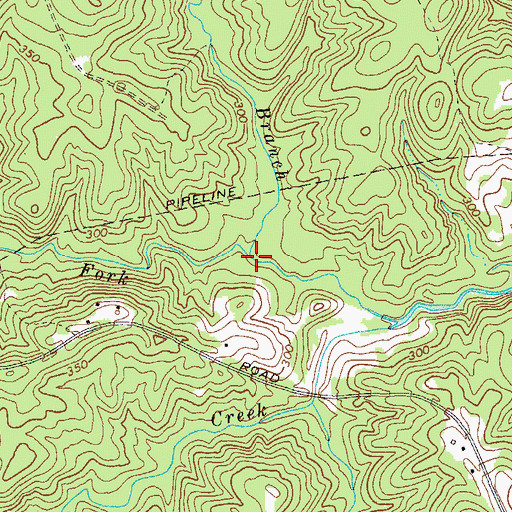 Topographic Map of Hickory Branch, GA
