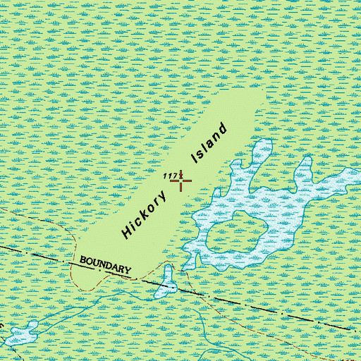 Topographic Map of Hickory Island, GA