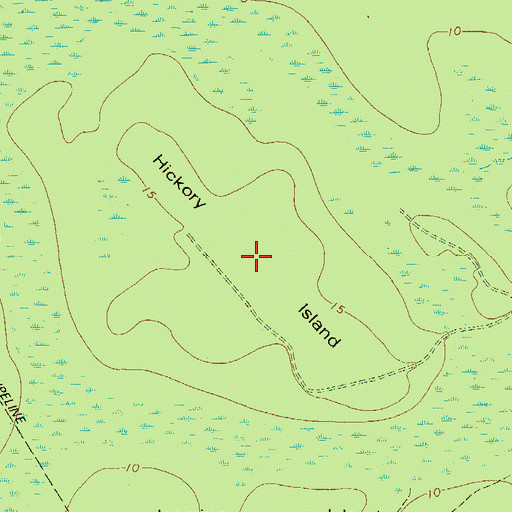 Topographic Map of Hickory Island, GA