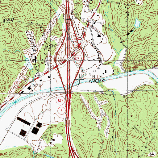 Topographic Map of Hickory Log Creek, GA