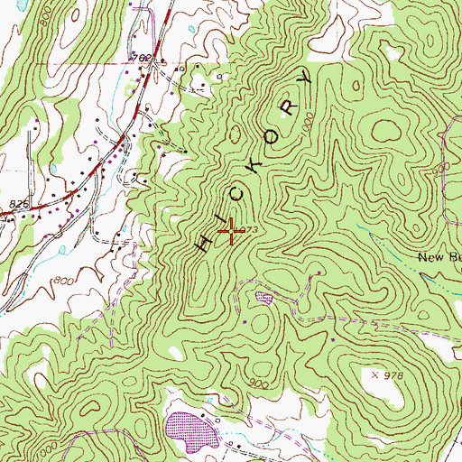 Topographic Map of Hickory Mountain, GA