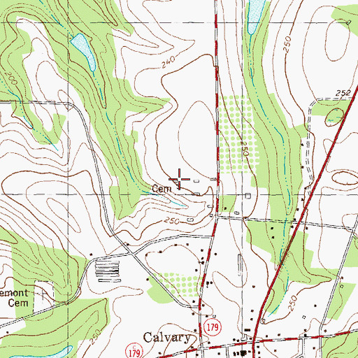 Topographic Map of Higdon Cemetery, GA