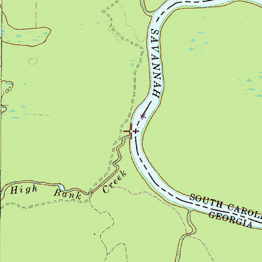 Topographic Map of High Bank Creek, GA