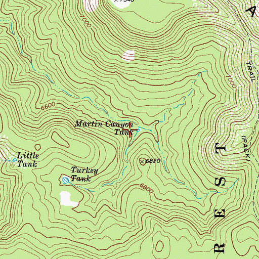 Topographic Map of Martin Canyon Tank, AZ