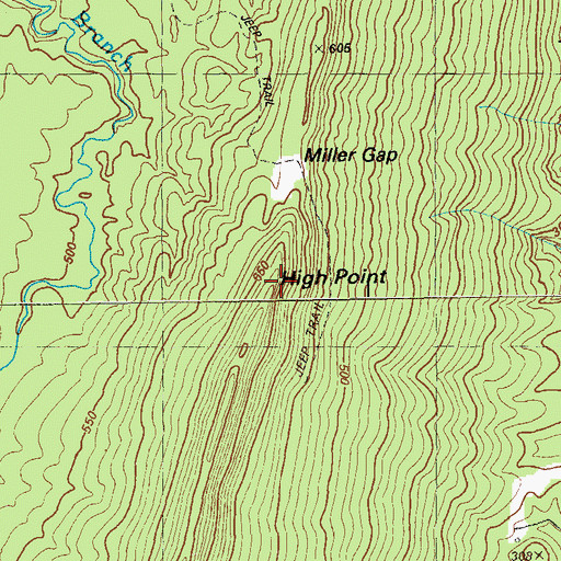 Topographic Map of High Point, GA